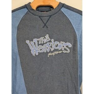 Vtg‎ The Warriors Johnny Blaze Long Sleeve Sweatshirt Sz XL Blue Embroidered